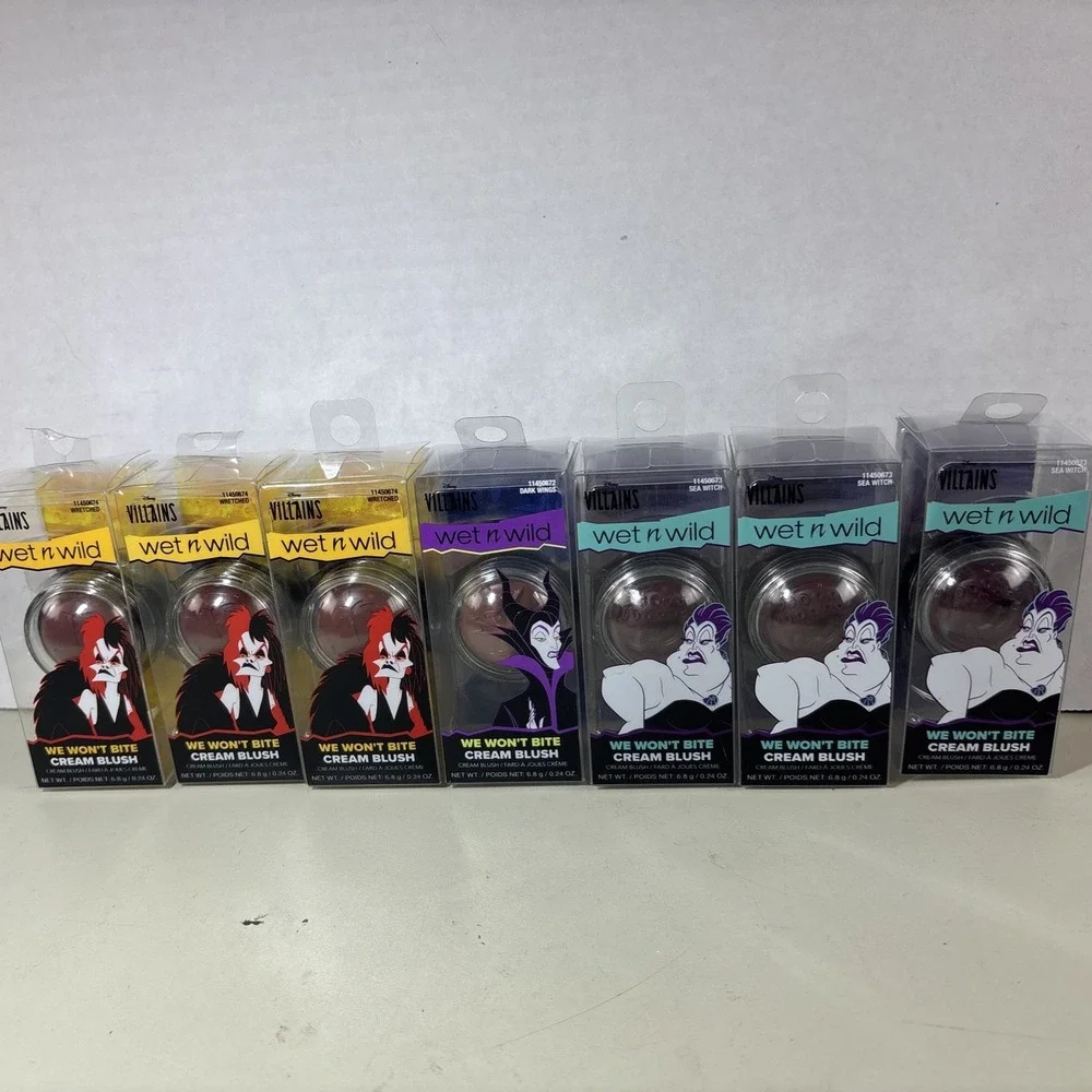 Wet N Wild Disney Villains We Won't Bite Cream Blush Villainous Queen Lot of 7